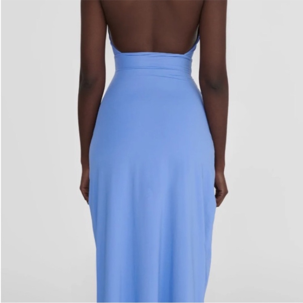 Chic Backless Blue Dress
